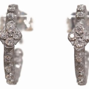 Armenta New World Huggie Earrings with Diamonds